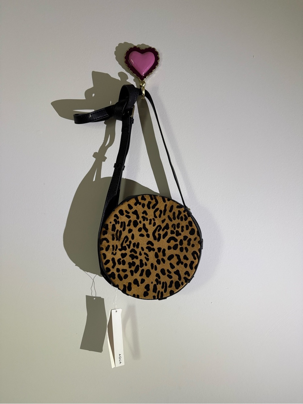Aqua by Bloomingdale’s Leopard print horse hair & leather bag